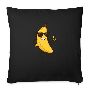 Bande dessinée banane - Housse de coussin décorative 45 x 45 cm - noir - Devant