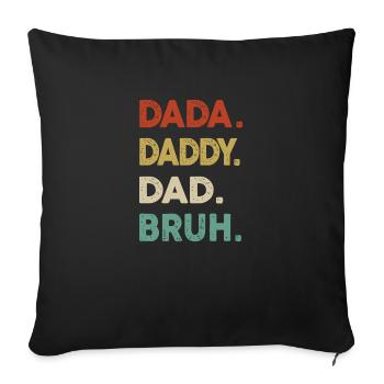 Retro Dada Daddy Dad Bruh Funny Fathers Day - Sofa pillowcase 17,3'' x 17,3'' (45 x 45 cm) - black - Front