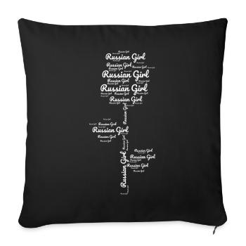 Russian Wife Happy Life Russian Women Russia - Sofa pillowcase 17,3'' x 17,3'' (45 x 45 cm) - black - Front