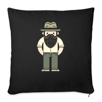 Hipster urbain - Housse de coussin décorative 45 x 45 cm - noir - Devant