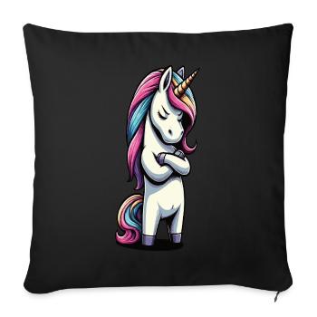 Licorne Licorne Fan Licorne Amoureux de la licorne - Housse de coussin décorative 45 x 45 cm - noir - Devant