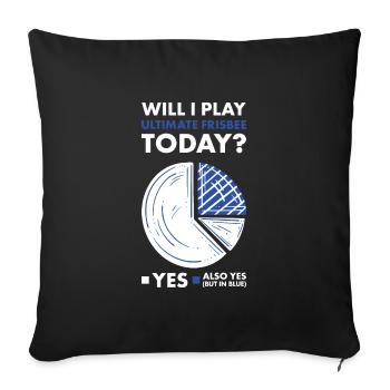 Sport vais-je jouer Ultimate Frisbee - Housse de coussin décorative 45 x 45 cm - noir - Devant