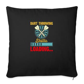 Fléchettes - Compétences de lancer de fléchettes Loading... - Housse de coussin décorative 45 x 45 cm - noir - Devant