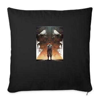 Manga Karaté Combattant - Housse de coussin décorative 45 x 45 cm - noir - Devant