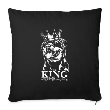 Rottweiler Roi de tout Chiens Disant - Housse de coussin décorative 45 x 45 cm - noir - Devant