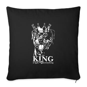 Rottweiler Roi de tout Chiens Disant - Housse de coussin décorative 45 x 45 cm - noir - Devant