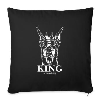 Dobermann King of everything Hundespruch Wilsigns - Sofakissenbezug 45 x 45 cm - Schwarz - Vorne