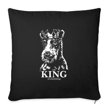 Fox Terrier King of everything Dog Saying Dogs - Housse de coussin décorative 45 x 45 cm - noir - Devant
