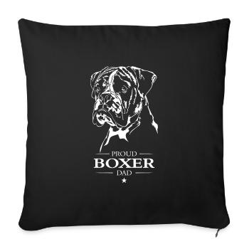 Boxer Dad Hund Hunde Hundesport Wilsigns - Sofakissenbezug 45 x 45 cm - Schwarz - Vorne