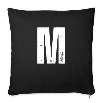 M - Sofa pillowcase 17,3'' x 17,3'' (45 x 45 cm) - black - Front