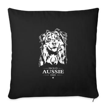 Aussie Dad Dogs Berger australien Chien Wilsigns - Housse de coussin décorative 45 x 45 cm - noir - Devant