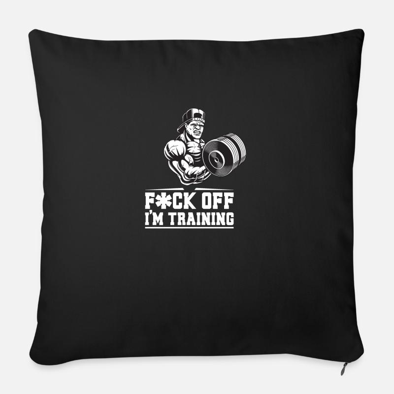 I’m training - Copricuscino per divano, 45 x 45 cm - nero
