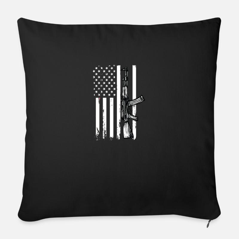 American Gun - Sofa pillowcase 17,3'' x 17,3'' (45 x 45 cm) - black