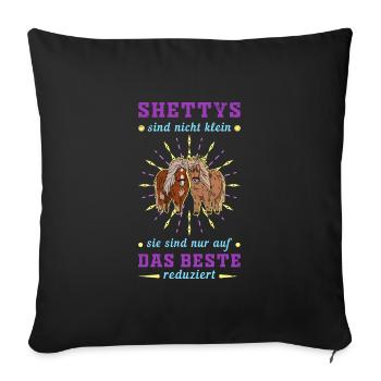 Pferdebesitzer Shetland Shetty Pony Reiterin - Sofakissenbezug 45 x 45 cm - Schwarz - Vorne