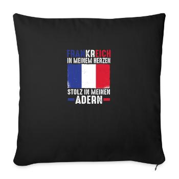 Français Français France - Housse de coussin décorative 45 x 45 cm - noir - Devant