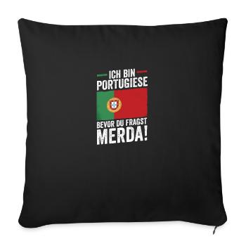 Portuguese Portugal - Sofa pillowcase 17,3'' x 17,3'' (45 x 45 cm) - black - Front