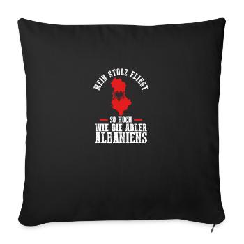 Albanians Albanian Albania - Sofa pillowcase 17,3'' x 17,3'' (45 x 45 cm) - black - Front