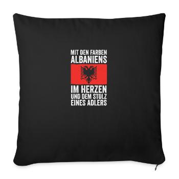 Albanians Albanian Albania - Sofa pillowcase 17,3'' x 17,3'' (45 x 45 cm) - black - Front