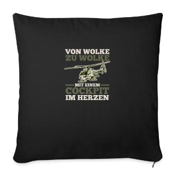 Pilot Flying Aviator Helicopter Helicopter - Sofa pillowcase 17,3'' x 17,3'' (45 x 45 cm) - black - Front