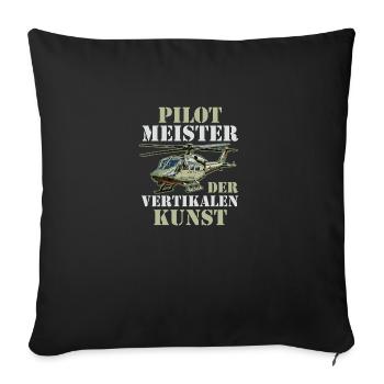 Pilot Flying Aviator Helicopter Helicopter - Sofa pillowcase 17,3'' x 17,3'' (45 x 45 cm) - black - Front