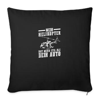 Pilote Hélicoptère Hélicoptère - Housse de coussin décorative 45 x 45 cm - noir - Devant