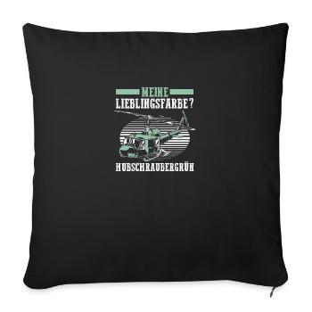 Pilot Helicopter Helicopter - Sofa pillowcase 17,3'' x 17,3'' (45 x 45 cm) - black - Front