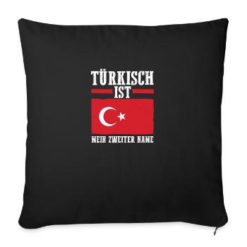 Turks Turkish Turkey - Sofa pillowcase 17,3'' x 17,3'' (45 x 45 cm) - black - Front