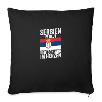 Serbe Serbe Allemagne Serbie - Housse de coussin décorative 45 x 45 cm - noir - Devant