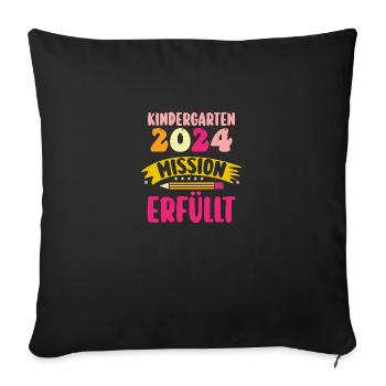 1 Grade School Child Back to School Kindergarten Kita E - Sofa pillowcase 17,3'' x 17,3'' (45 x 45 cm) - black - Front