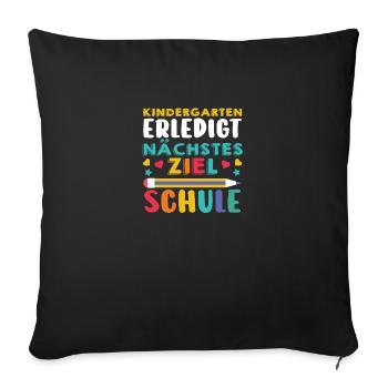 1 Grade School Child Back to School Kindergarten Kita E - Sofa pillowcase 17,3'' x 17,3'' (45 x 45 cm) - black - Front