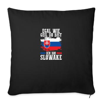 Slovaquie Slovaquie - Housse de coussin décorative 45 x 45 cm - noir - Devant
