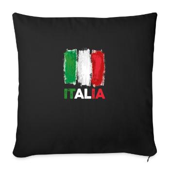 Italie Italien Italien Italie - Housse de coussin décorative 45 x 45 cm - noir - Devant