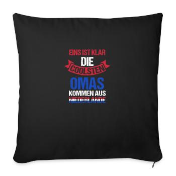 Holland Grandma Grandma Dutch Netherlands - Sofa pillowcase 17,3'' x 17,3'' (45 x 45 cm) - black - Front