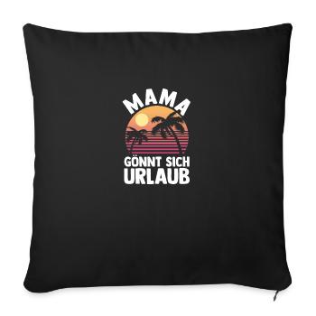 Vacancier Mère Maman - Housse de coussin décorative 45 x 45 cm - noir - Devant