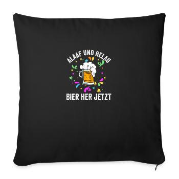 Karnevalskostüm Bier Saufen Fasching Karneval - Sofakissenbezug 45 x 45 cm - Schwarz - Vorne