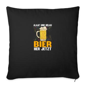 Karnevalskostüm Bier Saufen Fasching Karneval - Sofakissenbezug 45 x 45 cm - Schwarz - Vorne