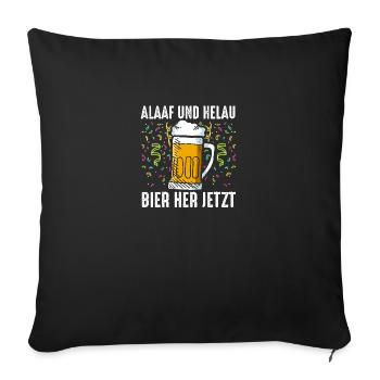 Karnevalskostüm Bier Saufen Fasching Karneval - Sofakissenbezug 45 x 45 cm - Schwarz - Vorne