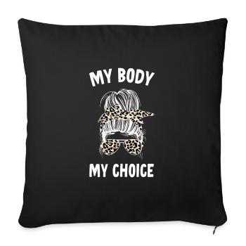 Mon corps Ma décision - Housse de coussin décorative 45 x 45 cm - noir - Devant