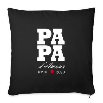 Liebevoller Papa seit 2020 - Sofakissenbezug 45 x 45 cm - Schwarz - Vorne
