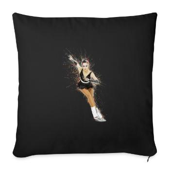 Dynamisches Eiskunstlaufen für einen - Sofakissenbezug 45 x 45 cm - Schwarz - Vorne