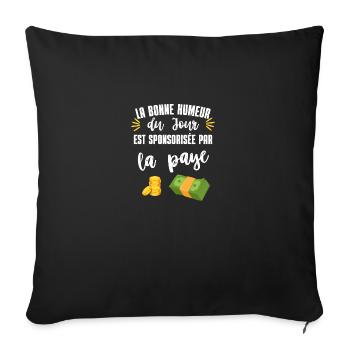 la paye - Housse de coussin décorative 45 x 45 cm - noir - Devant