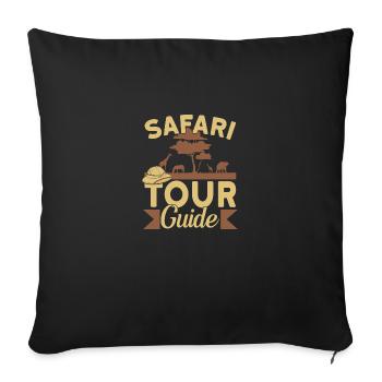 Safari Guide Africa Safari Holidays - Sofa pillowcase 17,3'' x 17,3'' (45 x 45 cm) - black - Front