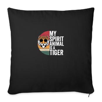 Tiger Outfit for Tiger Lovers Women - Sofa pillowcase 17,3'' x 17,3'' (45 x 45 cm) - black - Front