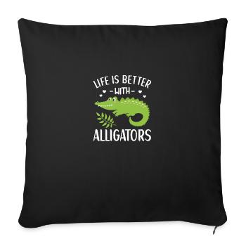 Alligator Lover Crocodile Kids Cadeau - Housse de coussin décorative 45 x 45 cm - noir - Devant