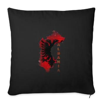 Albania - Sofa pillowcase 17,3'' x 17,3'' (45 x 45 cm) - black - Front