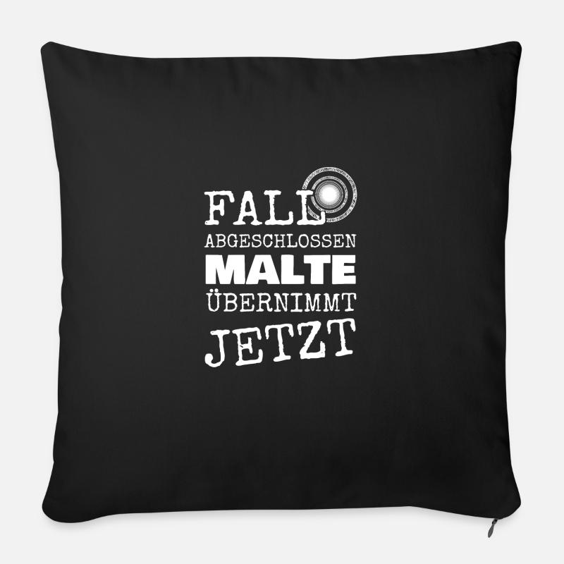 Vorname Malte - Sofakissenbezug 45 x 45 cm - Schwarz
