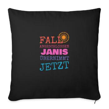 Vorname Janis - Sofakissenbezug 45 x 45 cm - Schwarz - Vorne