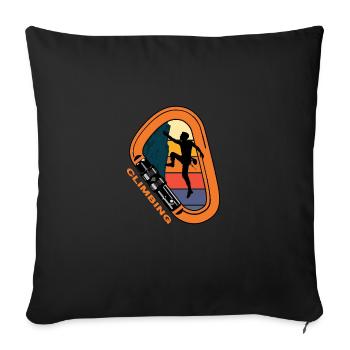 alpinist climb carabiner climbing rope alpine - Sofa pillowcase 17,3'' x 17,3'' (45 x 45 cm) - black - Front