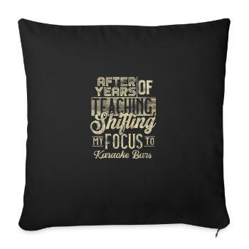 Après des années d’enseignement, il se tourne vers le karaoké - Housse de coussin décorative 45 x 45 cm - noir - Devant