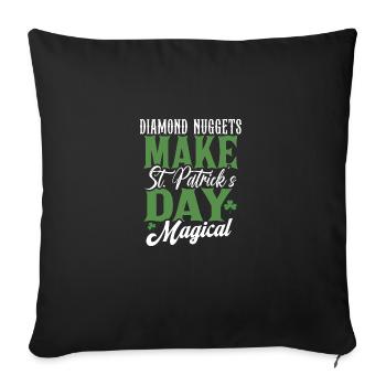 Diamant-Nuggets machen den St. Patricks Day magisch - Sofakissenbezug 45 x 45 cm - Schwarz - Vorne